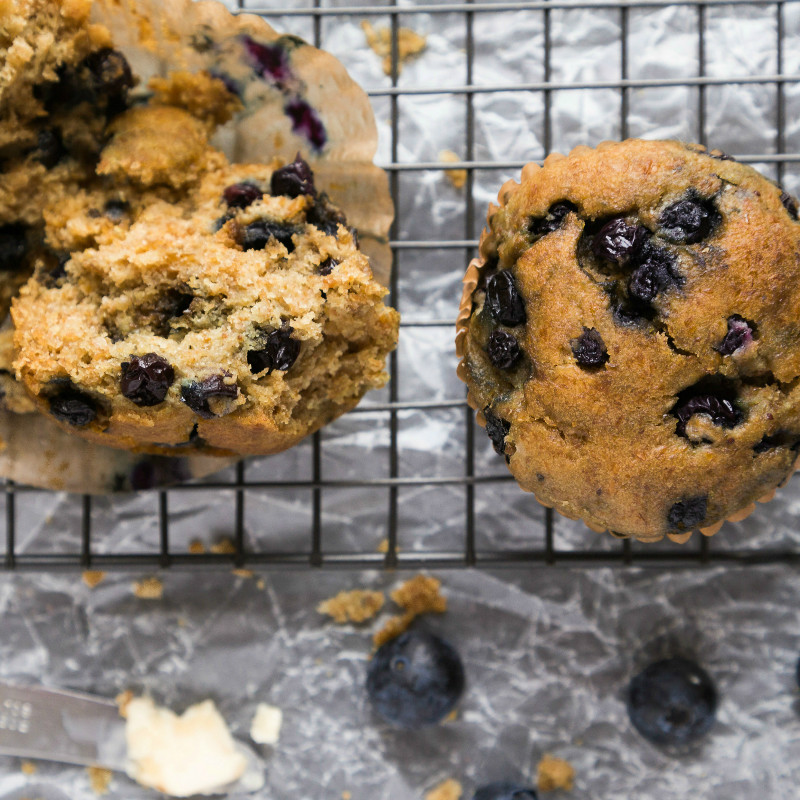 Natural Contents Kitchen Blueberry Muffins - gluten, grain, soy and dairy free, vegan and paleo friendly - made with Bleuet Hill Farm blueberries